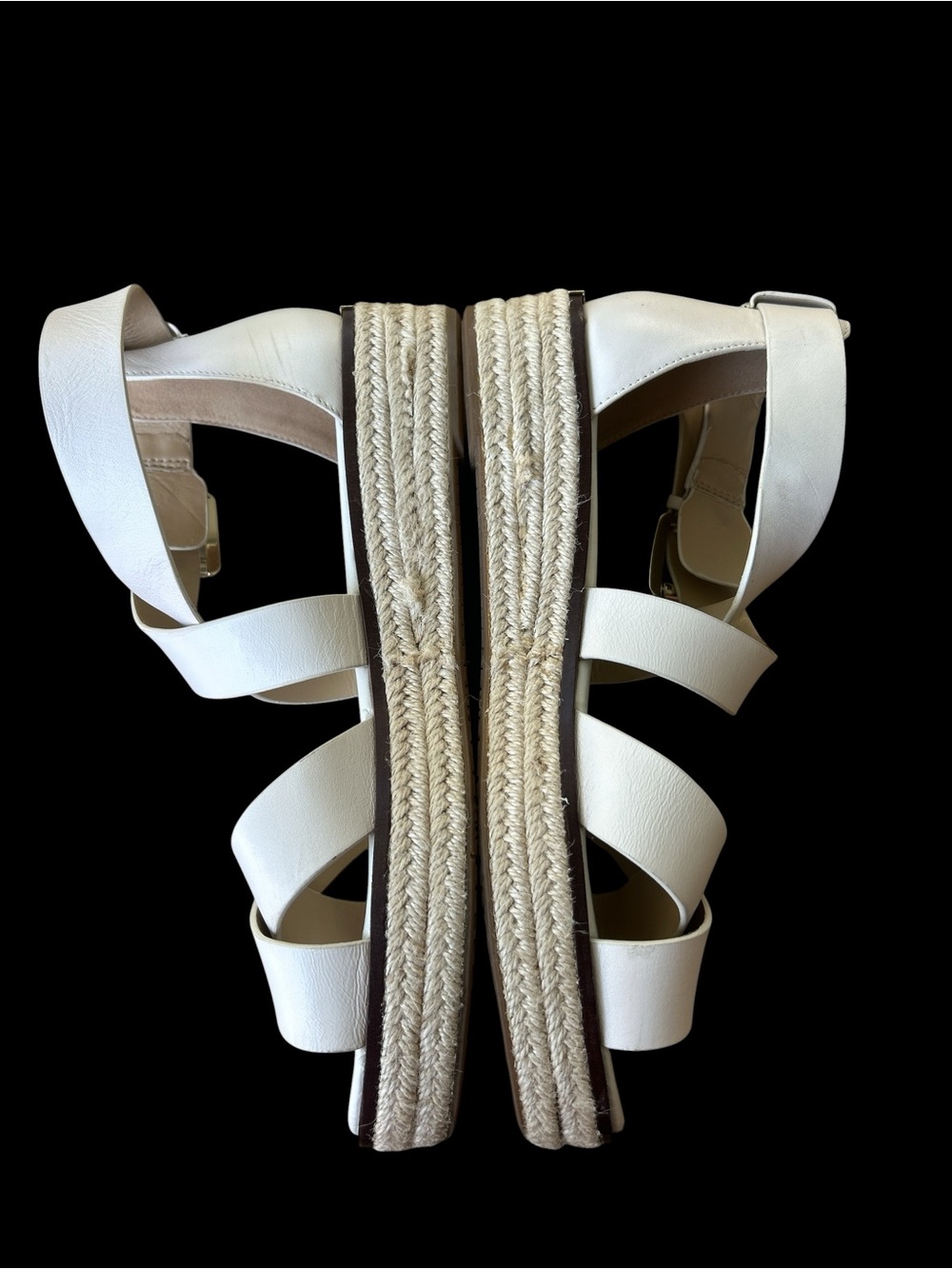 Michael Kors Ivory Sandals with Gold Buckles - Picture 7 of 8